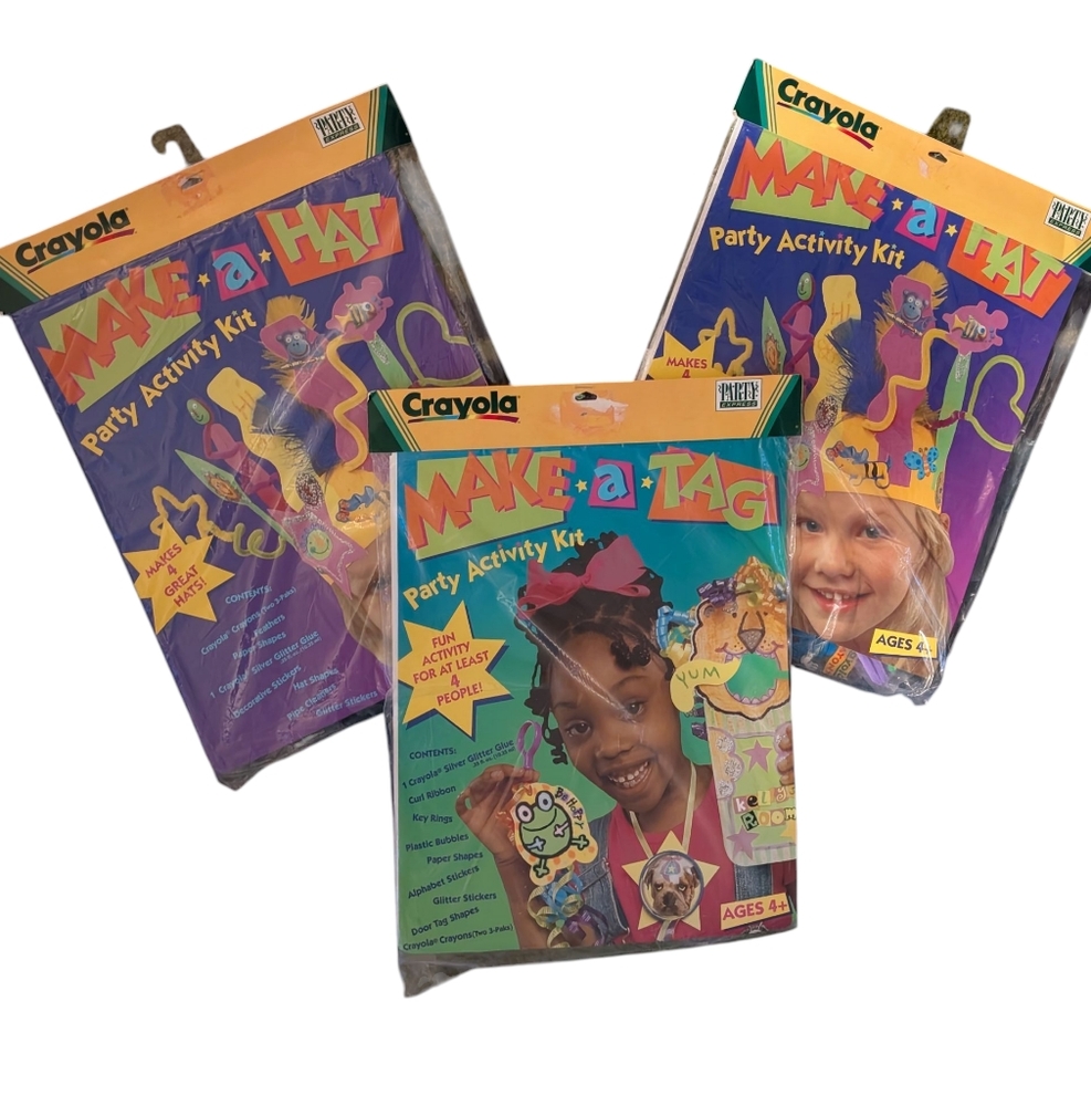 Crayola Vintage Party Activity Kits Set Of‎ 3 NIP